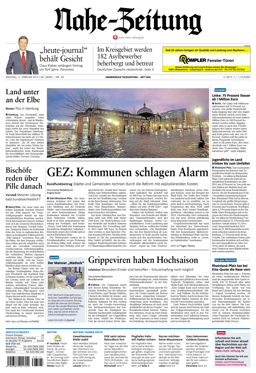 Nahe-Zeitung vom Samstag, 02.02.2013