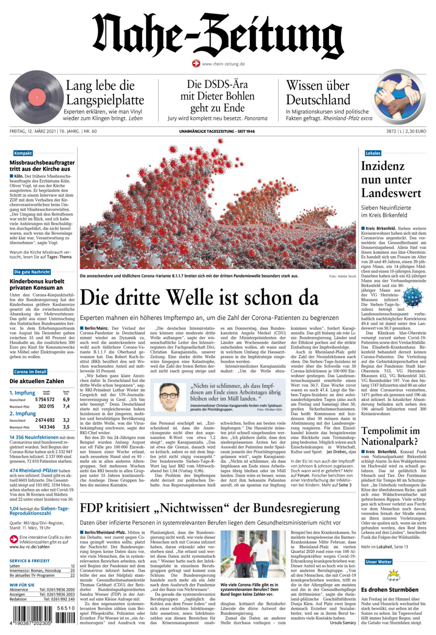 Nahe-Zeitung vom Freitag, 12.03.2021