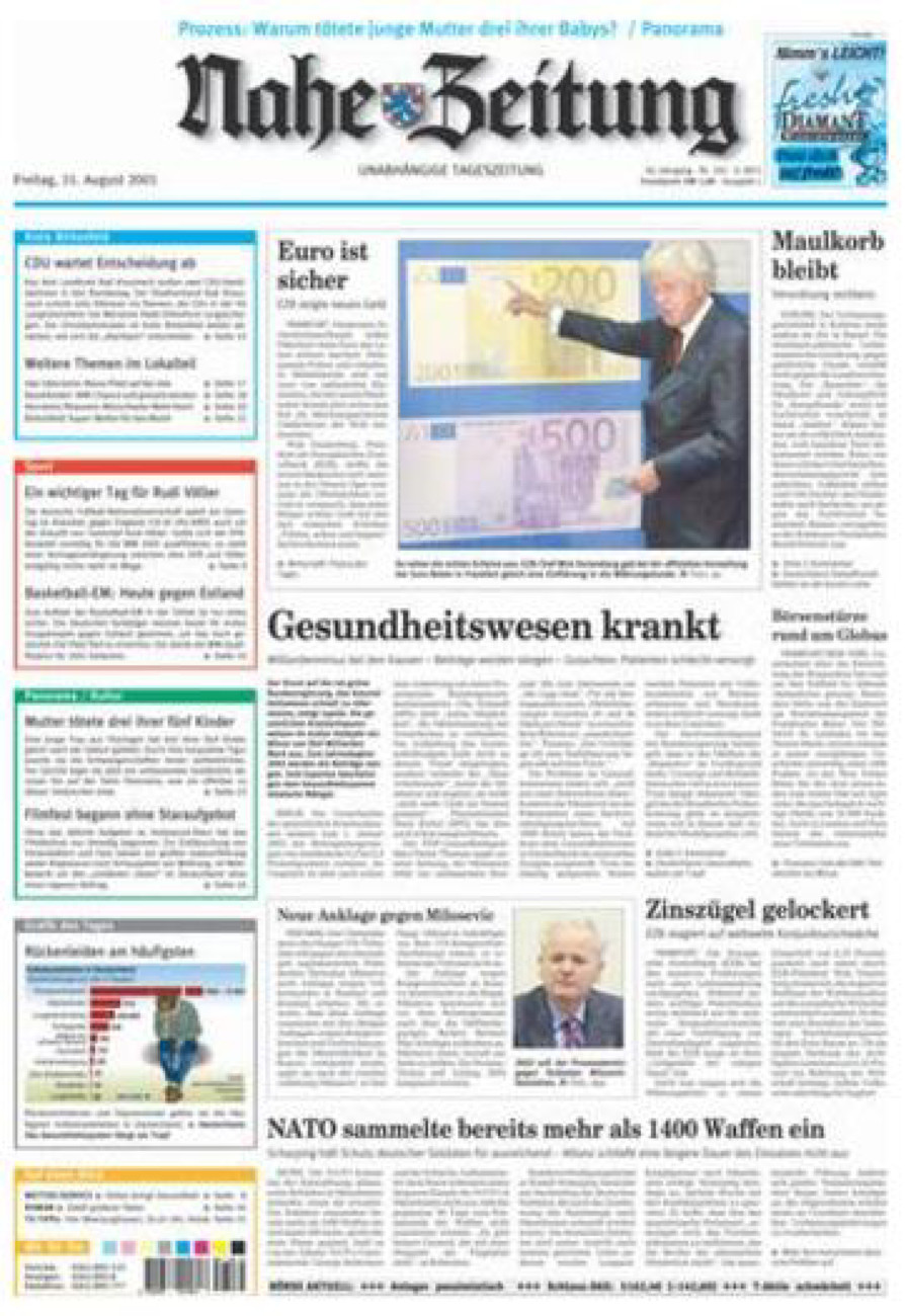 Nahe-Zeitung vom Freitag, 31.08.2001