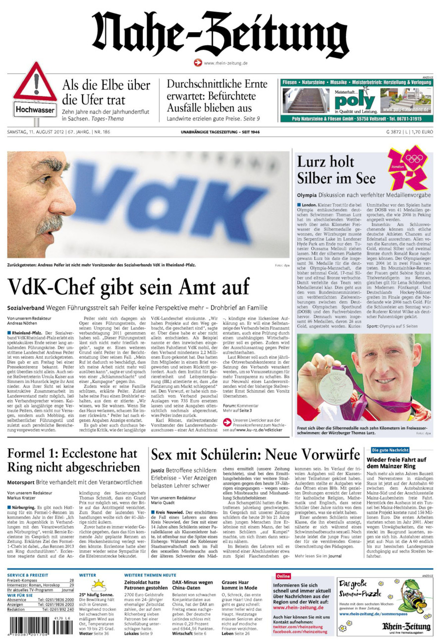 Nahe-Zeitung vom Samstag, 11.08.2012