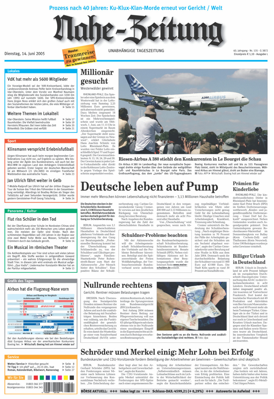 Nahe-Zeitung vom Dienstag, 14.06.2005