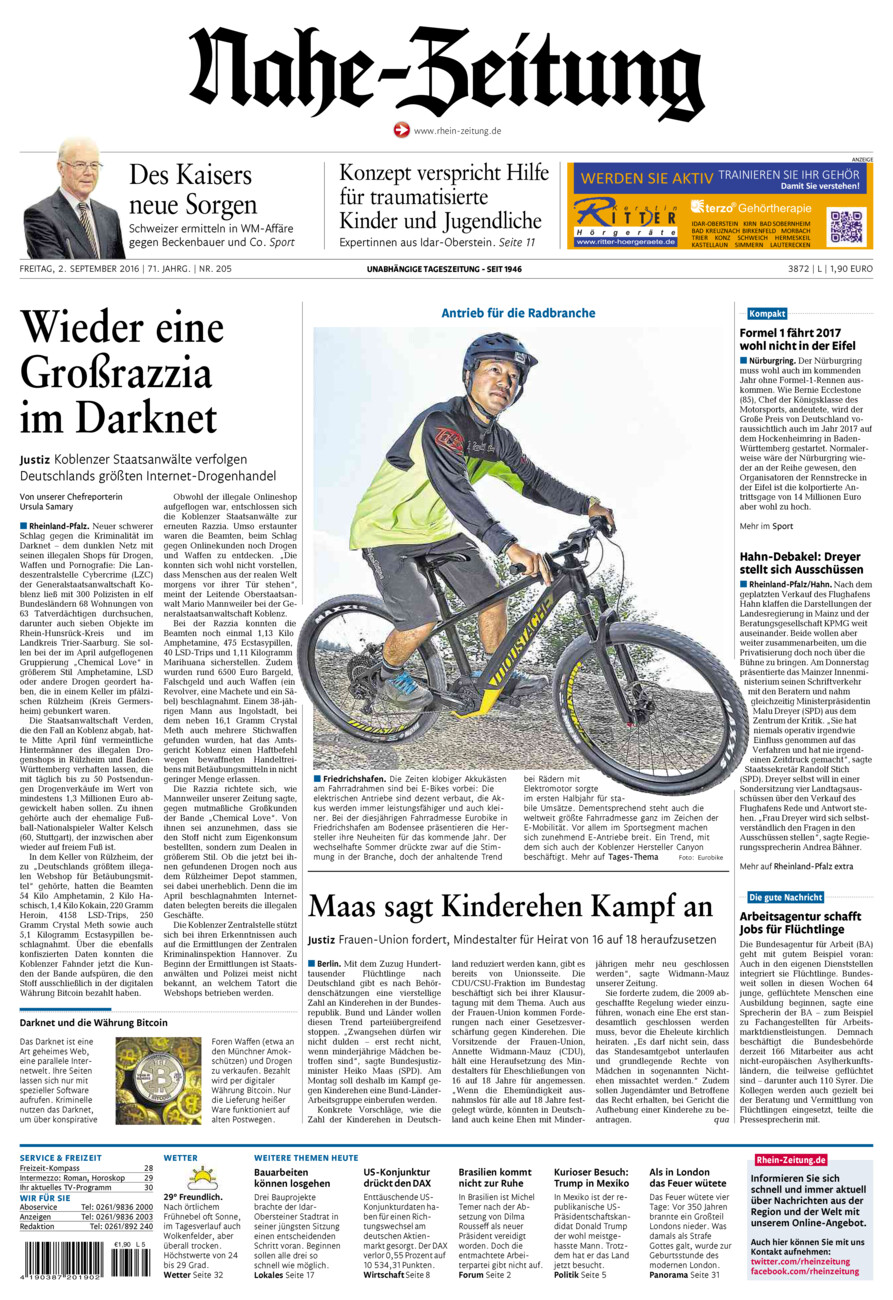 Nahe-Zeitung vom Freitag, 02.09.2016