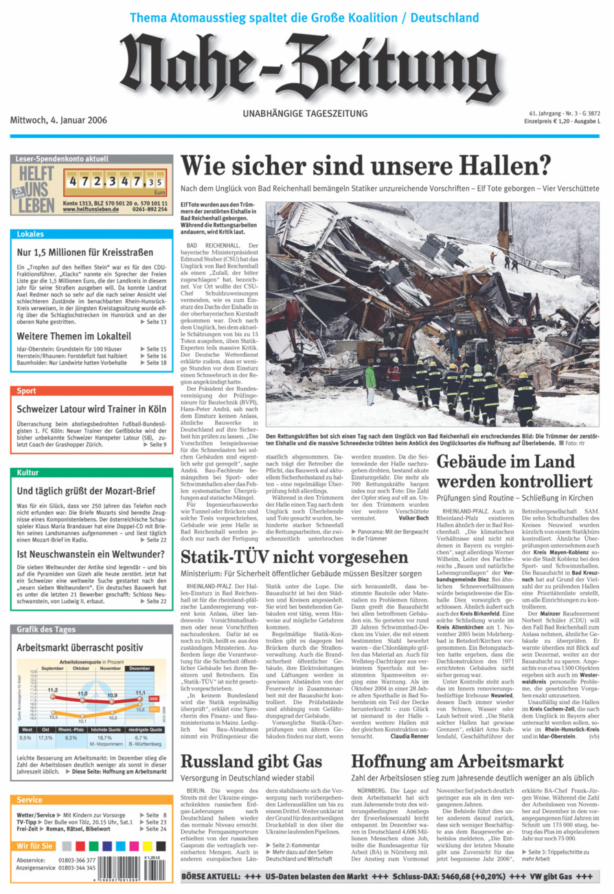 Nahe-Zeitung vom Mittwoch, 04.01.2006