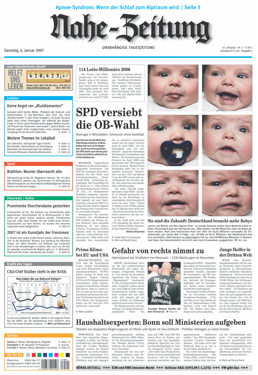 Nahe-Zeitung vom Samstag, 06.01.2007