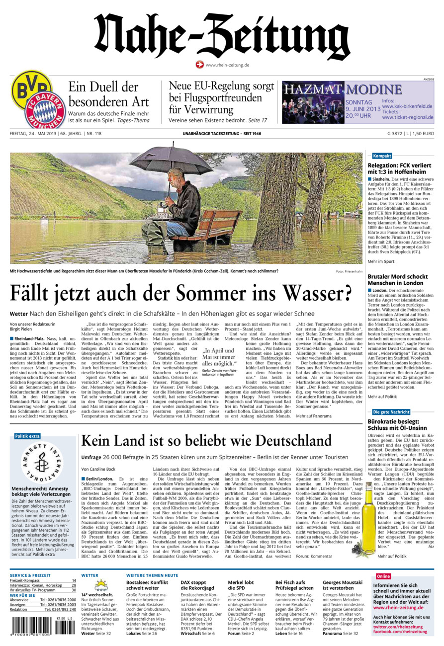 Nahe-Zeitung vom Freitag, 24.05.2013