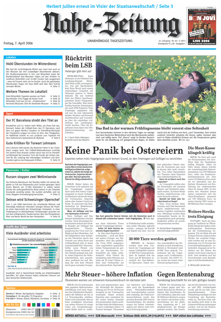 Nahe-Zeitung vom Freitag, 07.04.2006