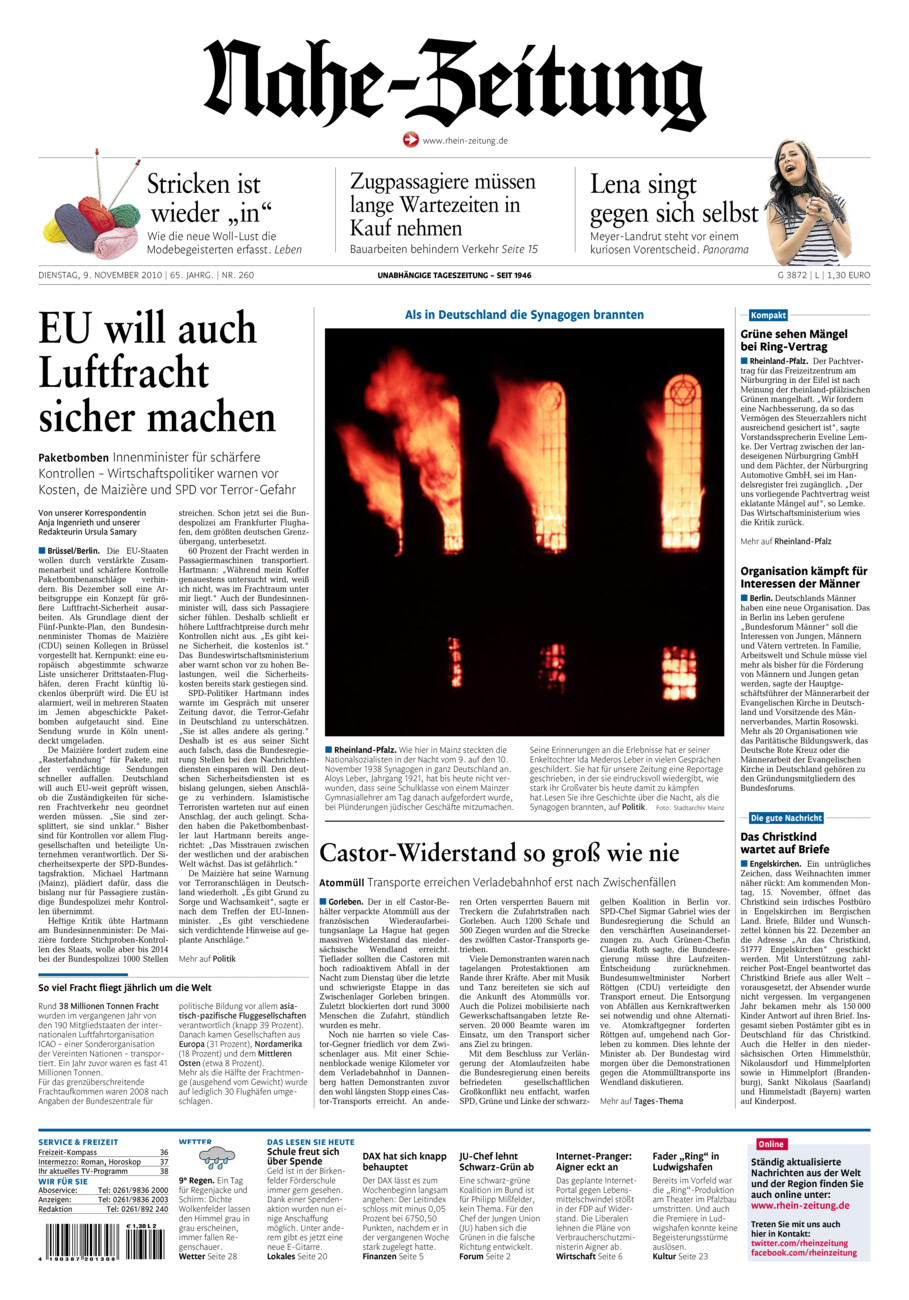 Nahe-Zeitung vom Dienstag, 09.11.2010