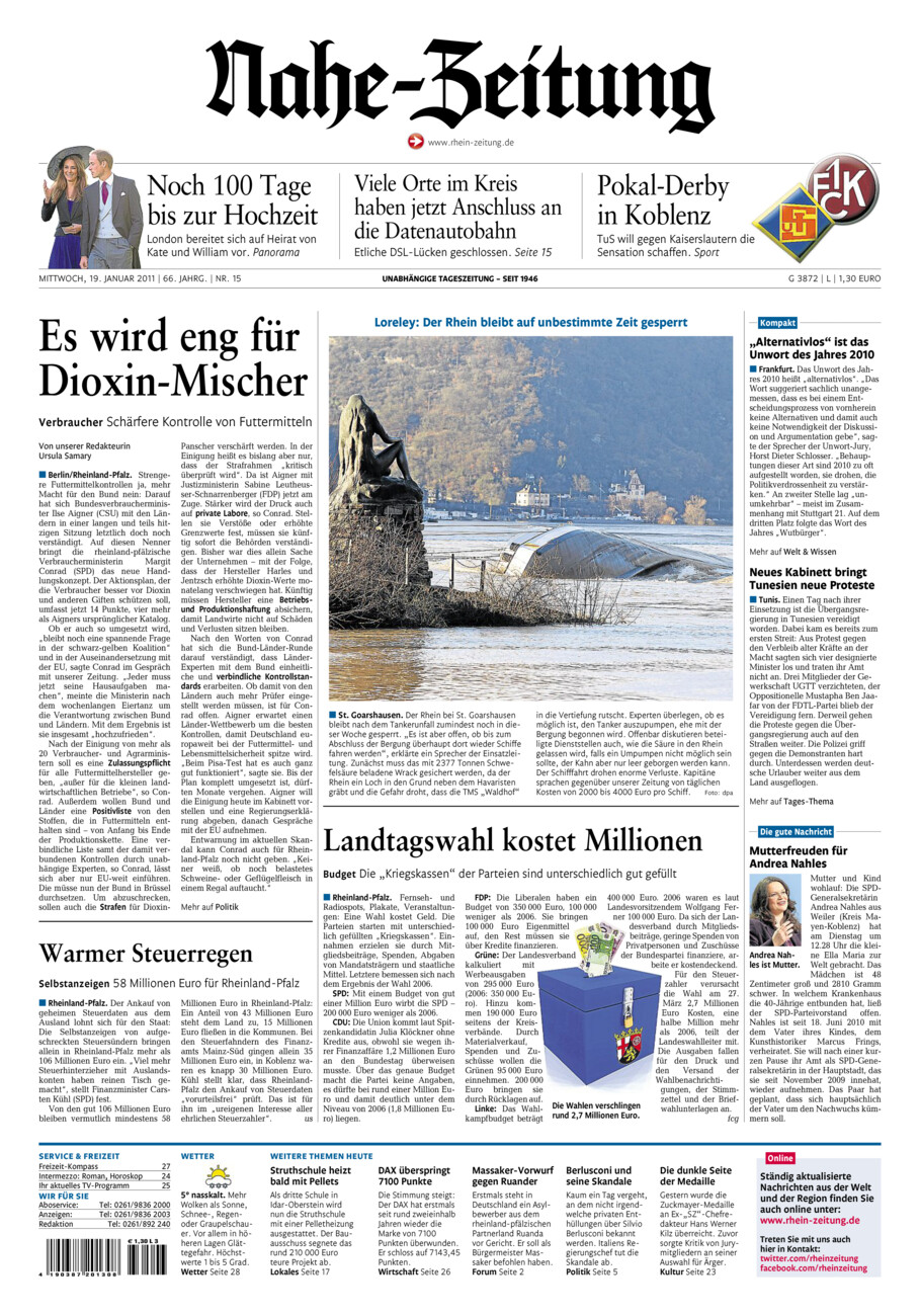 Nahe-Zeitung vom Mittwoch, 19.01.2011
