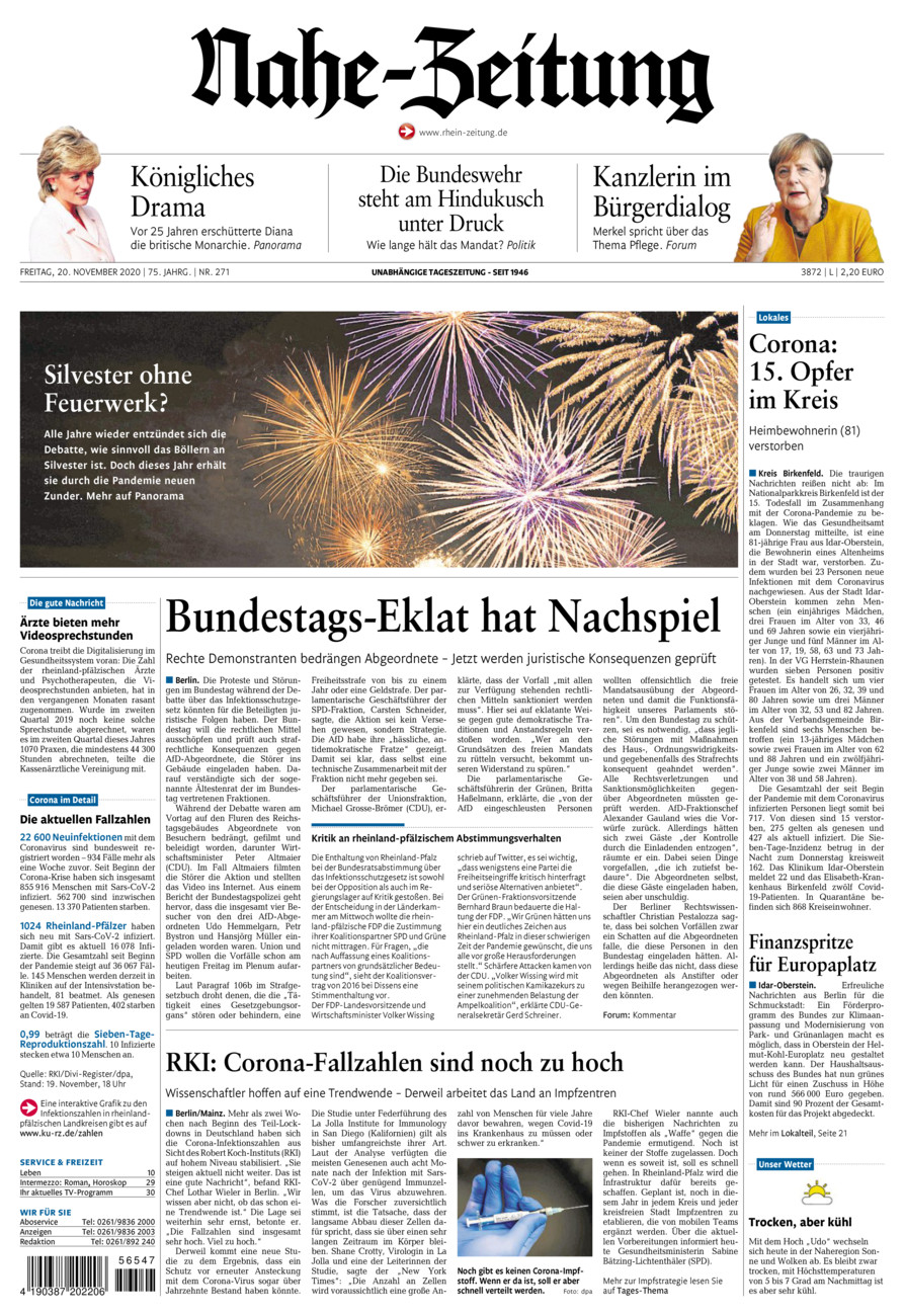 Nahe-Zeitung vom Freitag, 20.11.2020