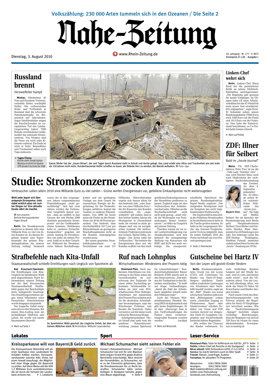 Nahe-Zeitung vom Dienstag, 03.08.2010