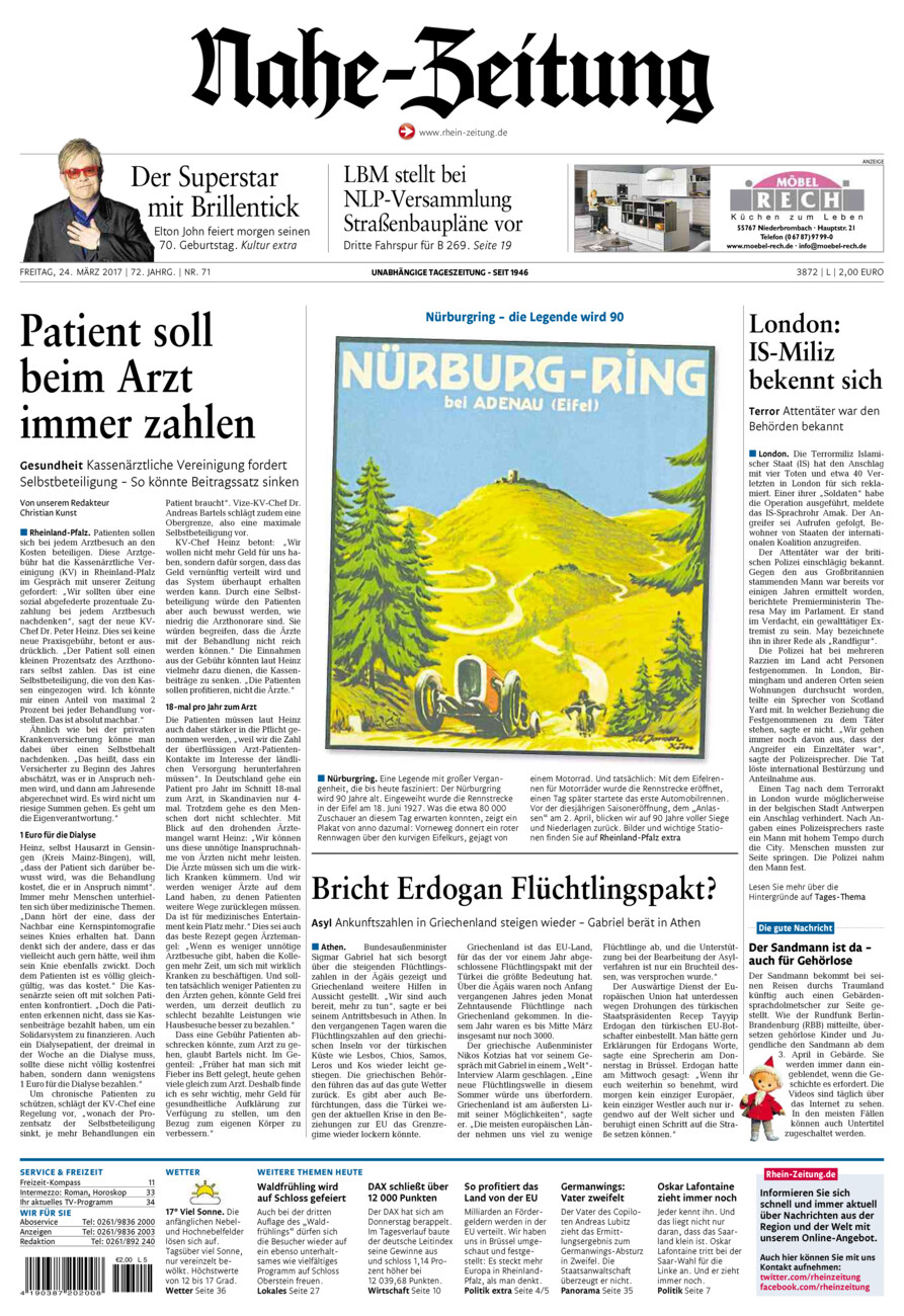Nahe-Zeitung vom Freitag, 24.03.2017