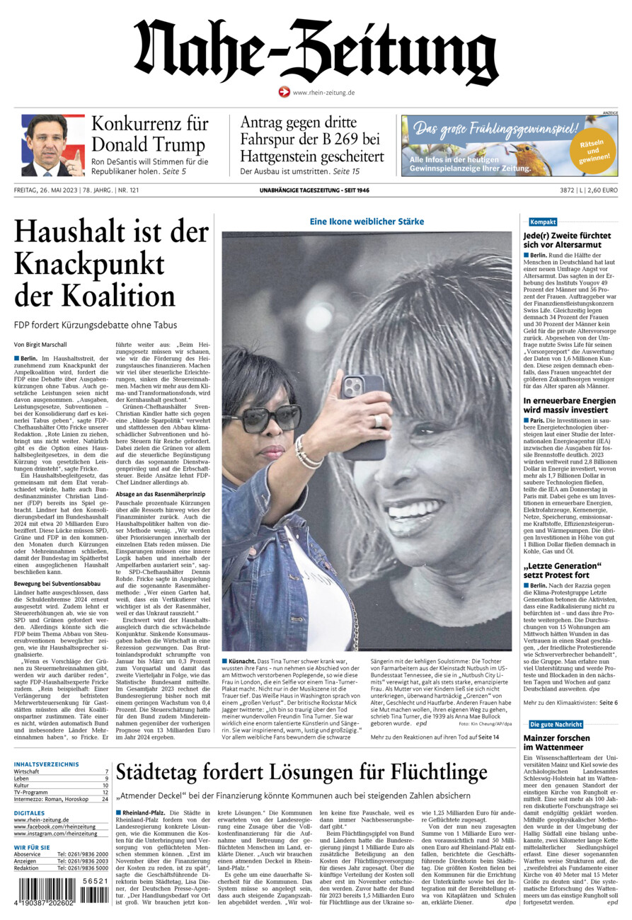 Nahe-Zeitung vom Freitag, 26.05.2023