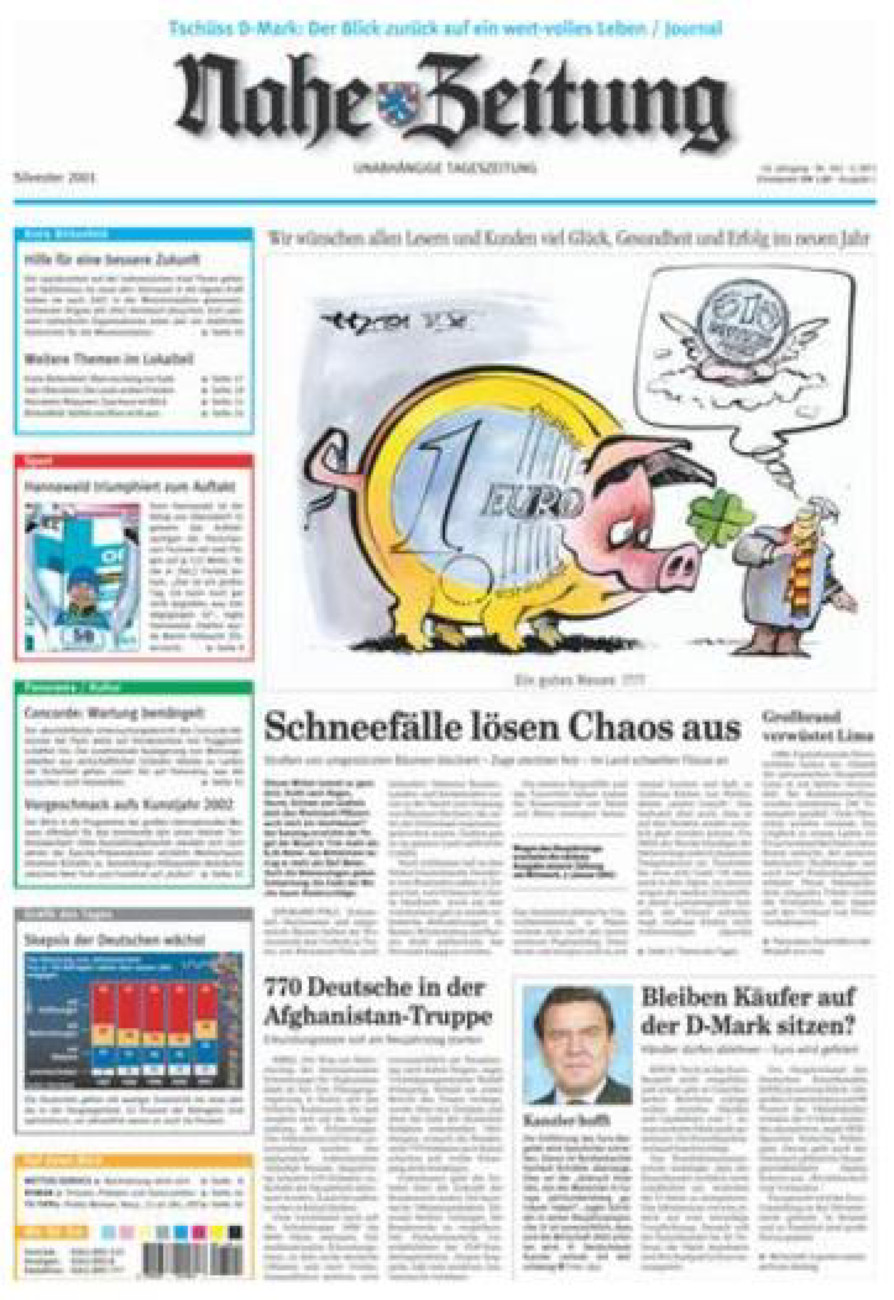 Nahe-Zeitung vom Montag, 31.12.2001