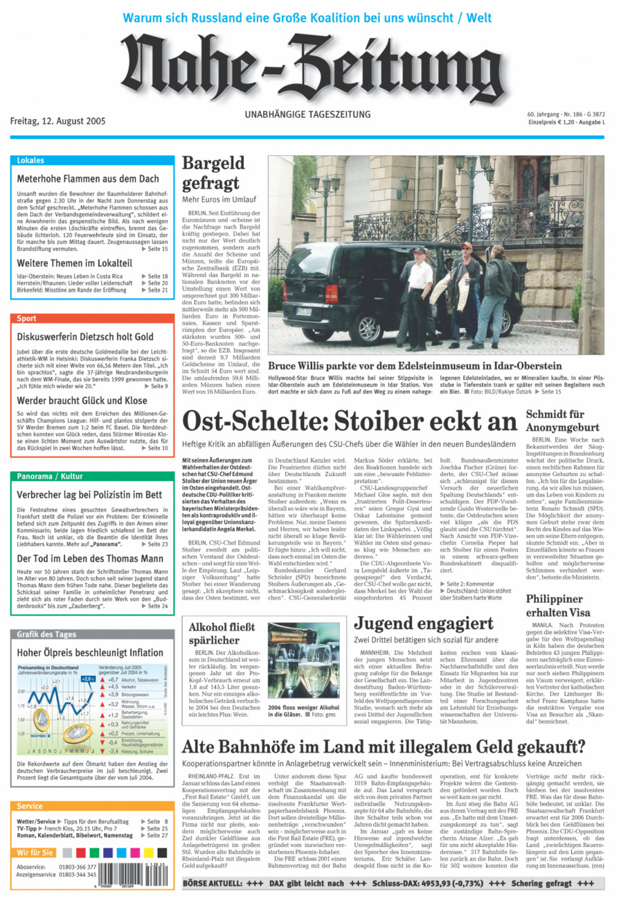 Nahe-Zeitung vom Freitag, 12.08.2005
