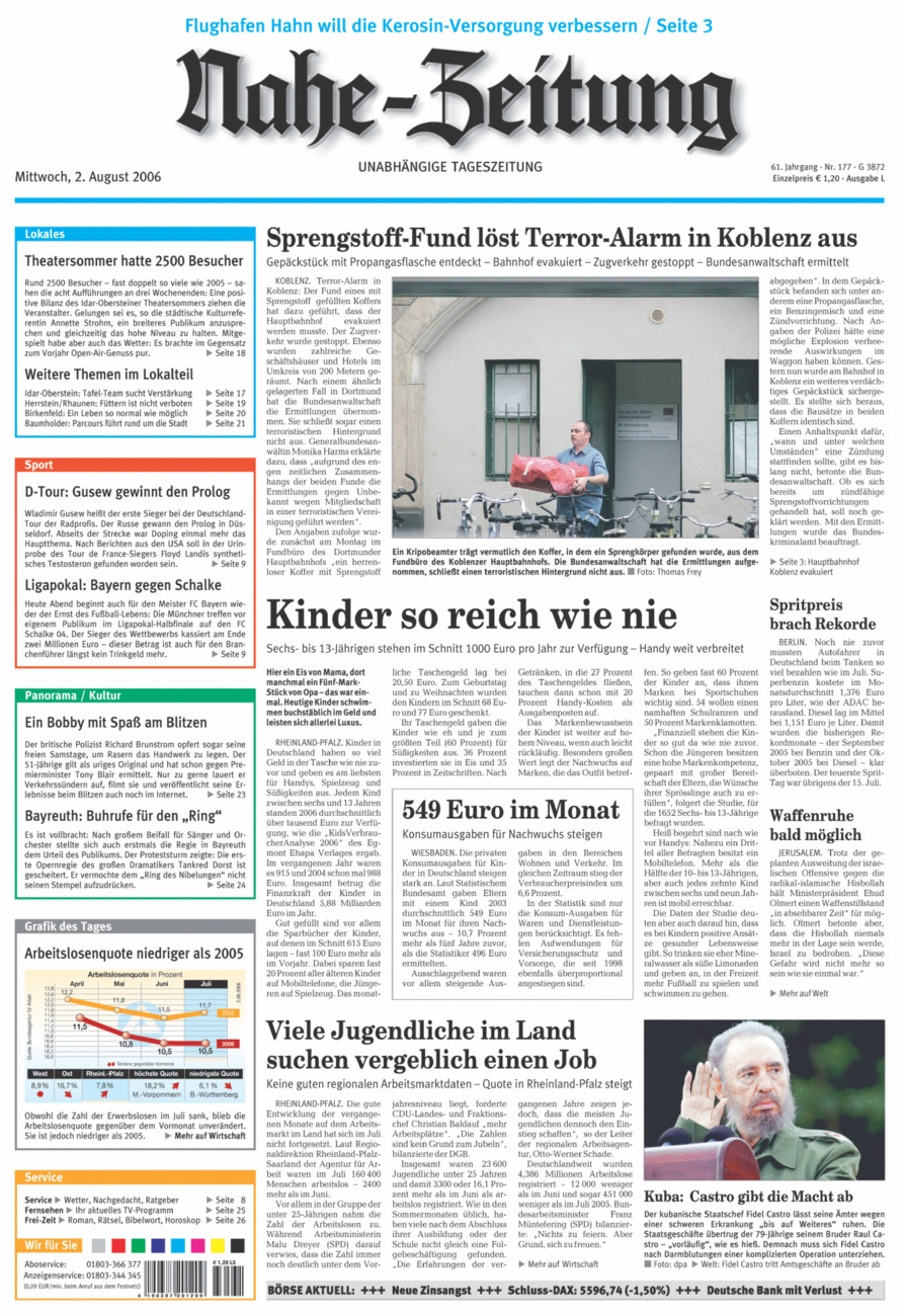 Nahe-Zeitung vom Mittwoch, 02.08.2006