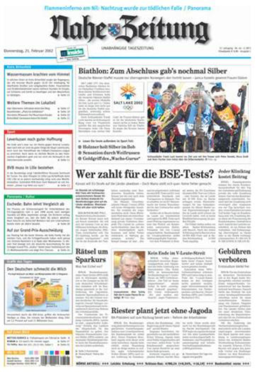 Nahe-Zeitung vom Donnerstag, 21.02.2002