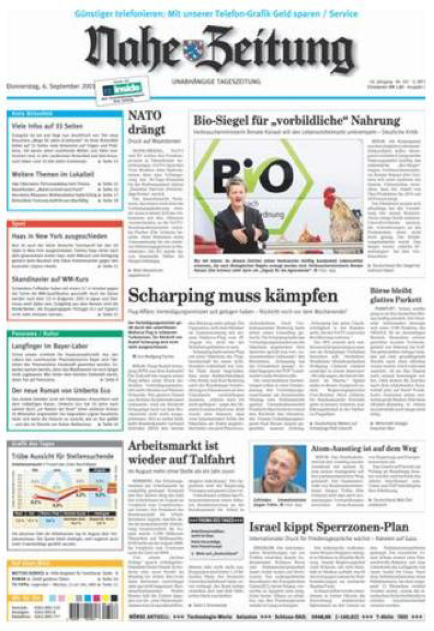 Nahe-Zeitung vom Donnerstag, 06.09.2001