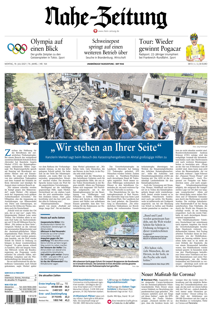 Nahe-Zeitung vom Montag, 19.07.2021