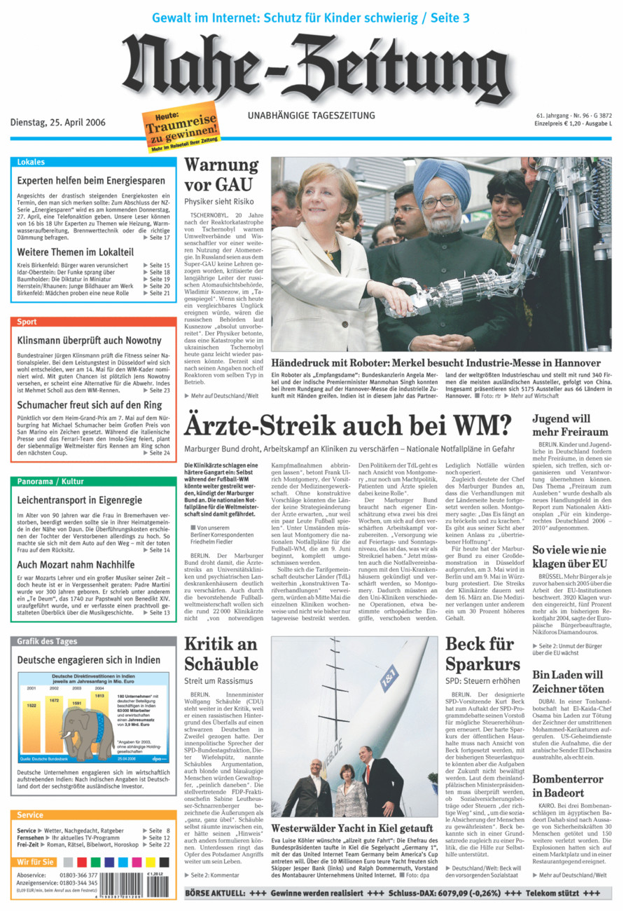 Nahe-Zeitung vom Dienstag, 25.04.2006