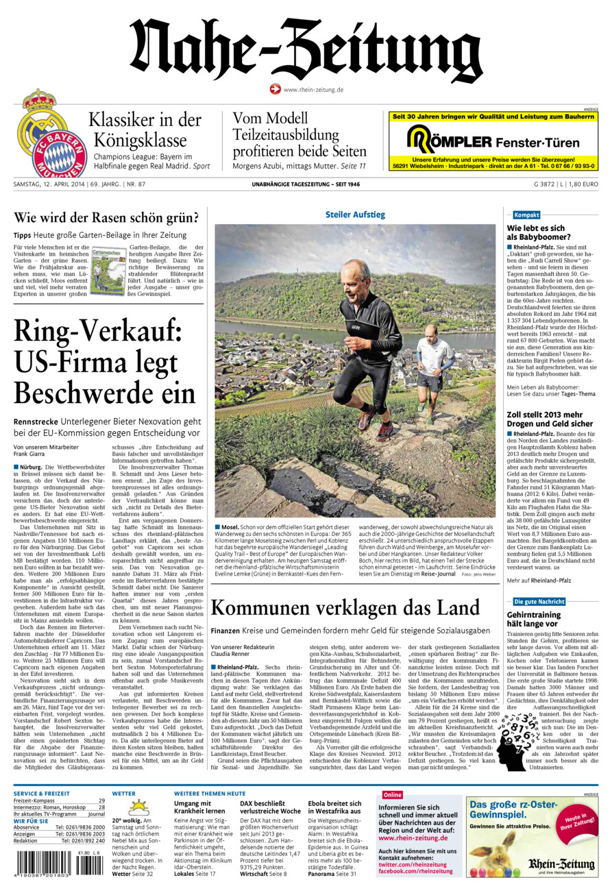 Nahe-Zeitung vom Samstag, 12.04.2014