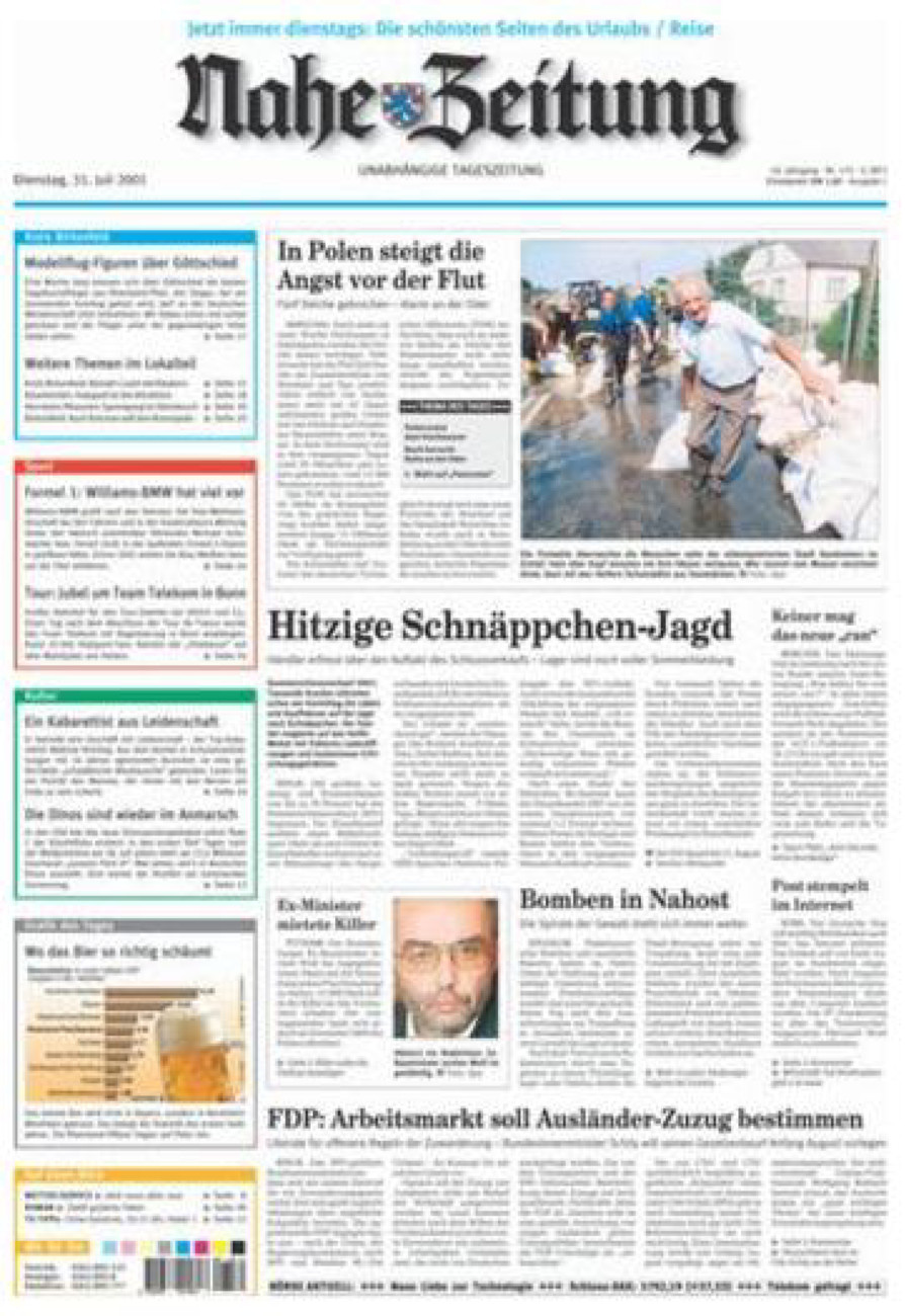 Nahe-Zeitung vom Dienstag, 31.07.2001