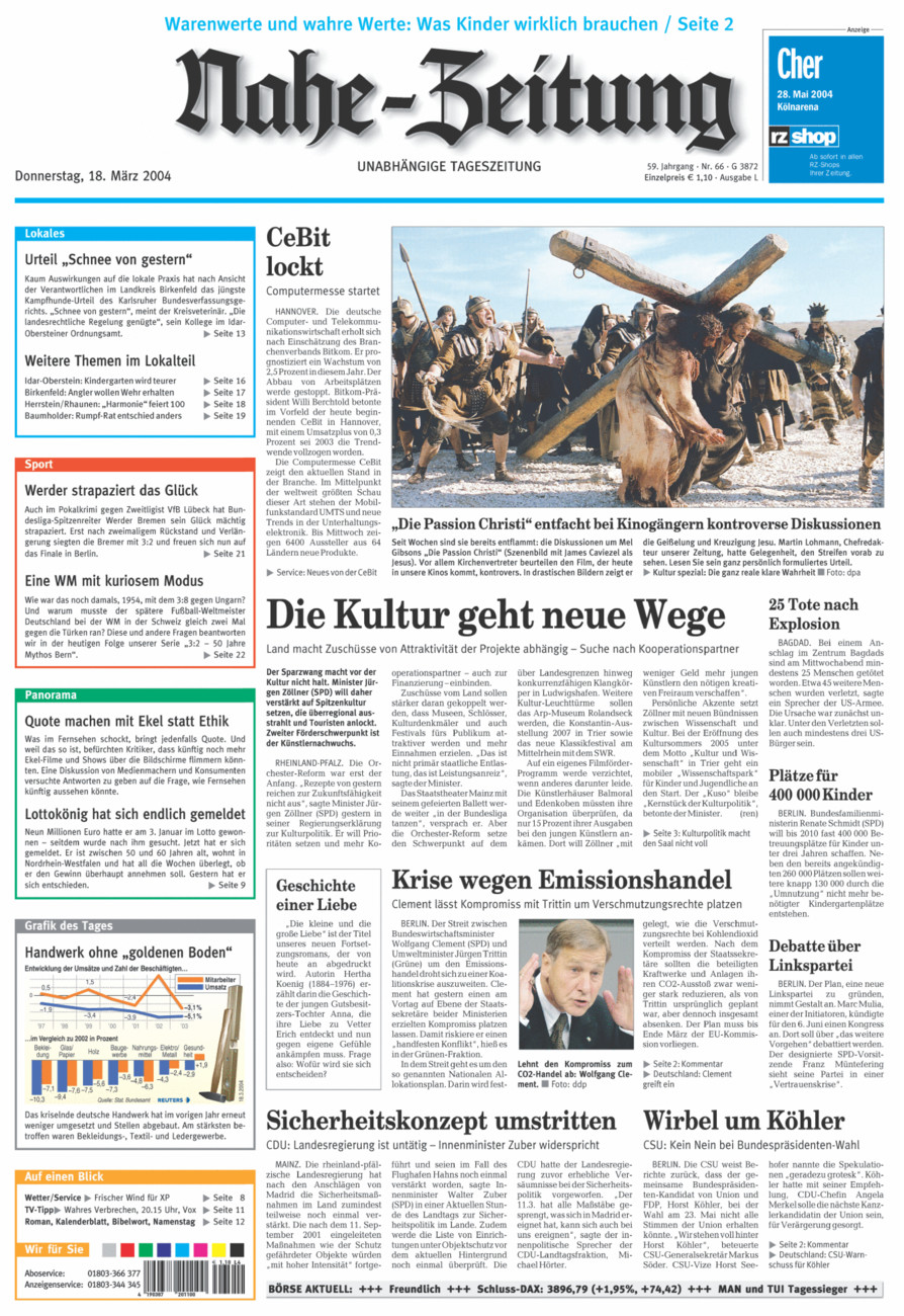 Nahe-Zeitung vom Donnerstag, 18.03.2004