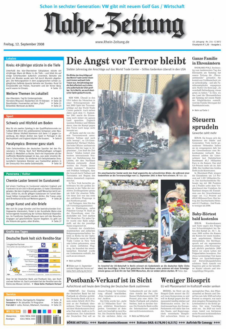Nahe-Zeitung vom Freitag, 12.09.2008