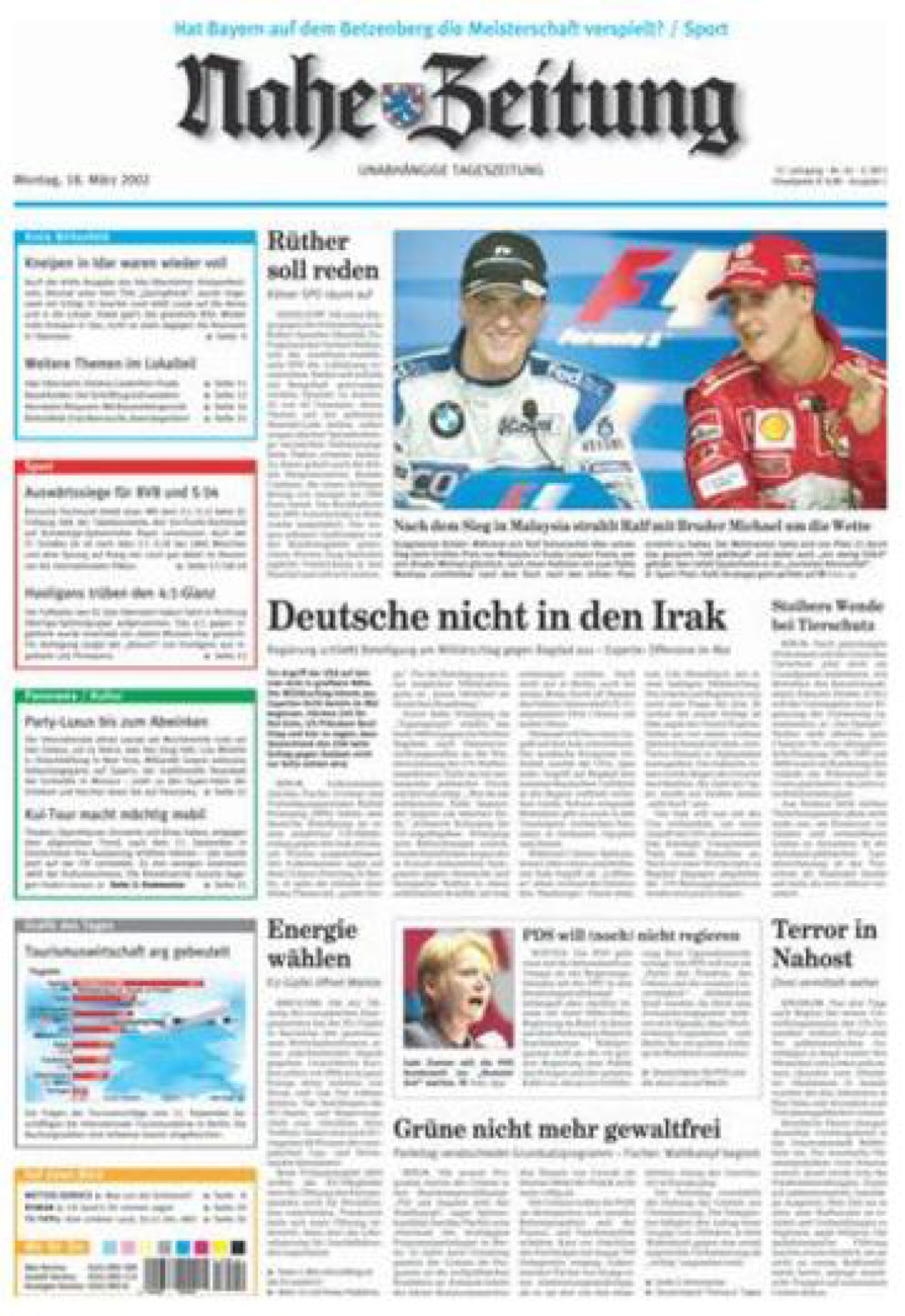 Nahe-Zeitung vom Montag, 18.03.2002
