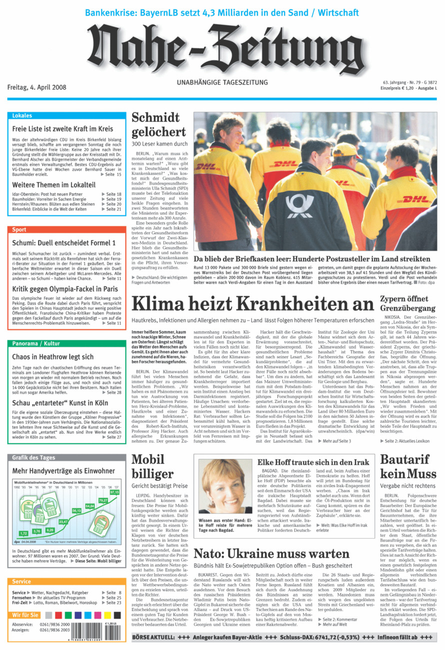 Nahe-Zeitung vom Freitag, 04.04.2008