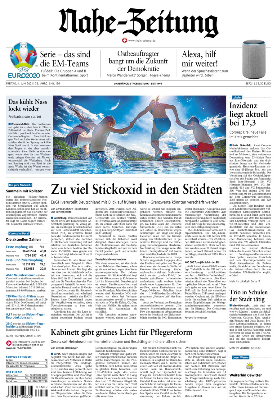Nahe-Zeitung vom Freitag, 04.06.2021