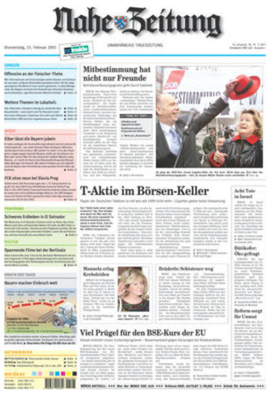 Nahe-Zeitung vom Donnerstag, 15.02.2001