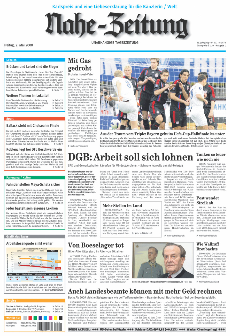 Nahe-Zeitung vom Freitag, 02.05.2008