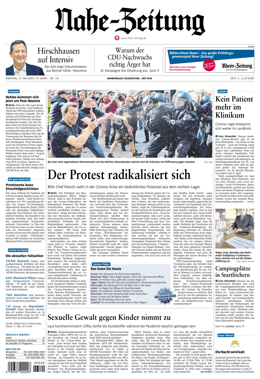 Nahe-Zeitung vom Dienstag, 12.05.2020