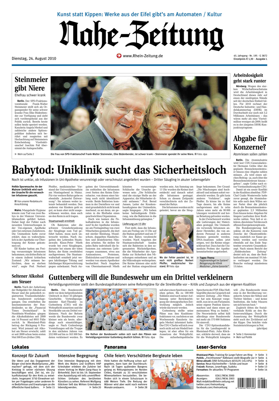 Nahe-Zeitung vom Dienstag, 24.08.2010