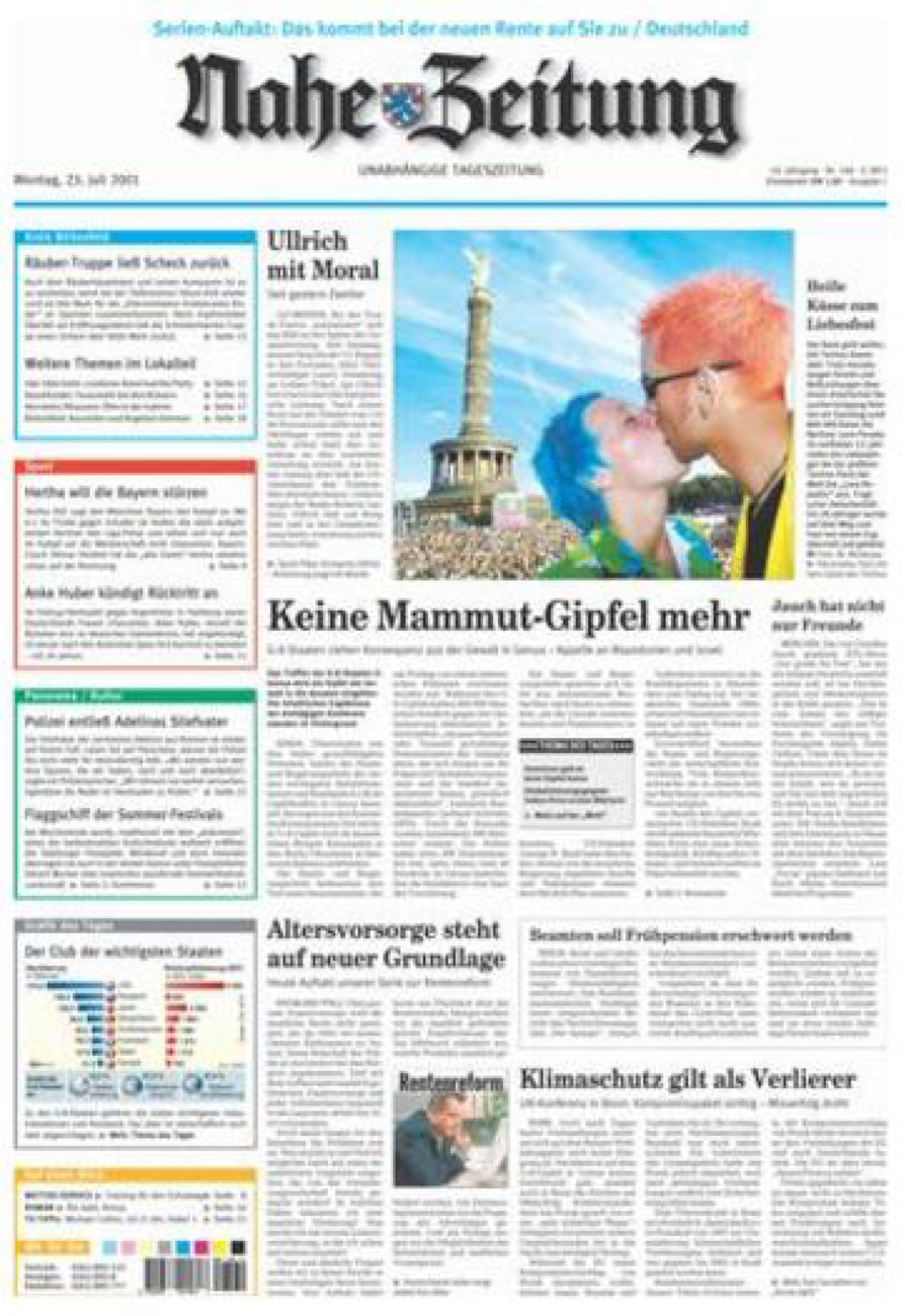 Nahe-Zeitung vom Montag, 23.07.2001