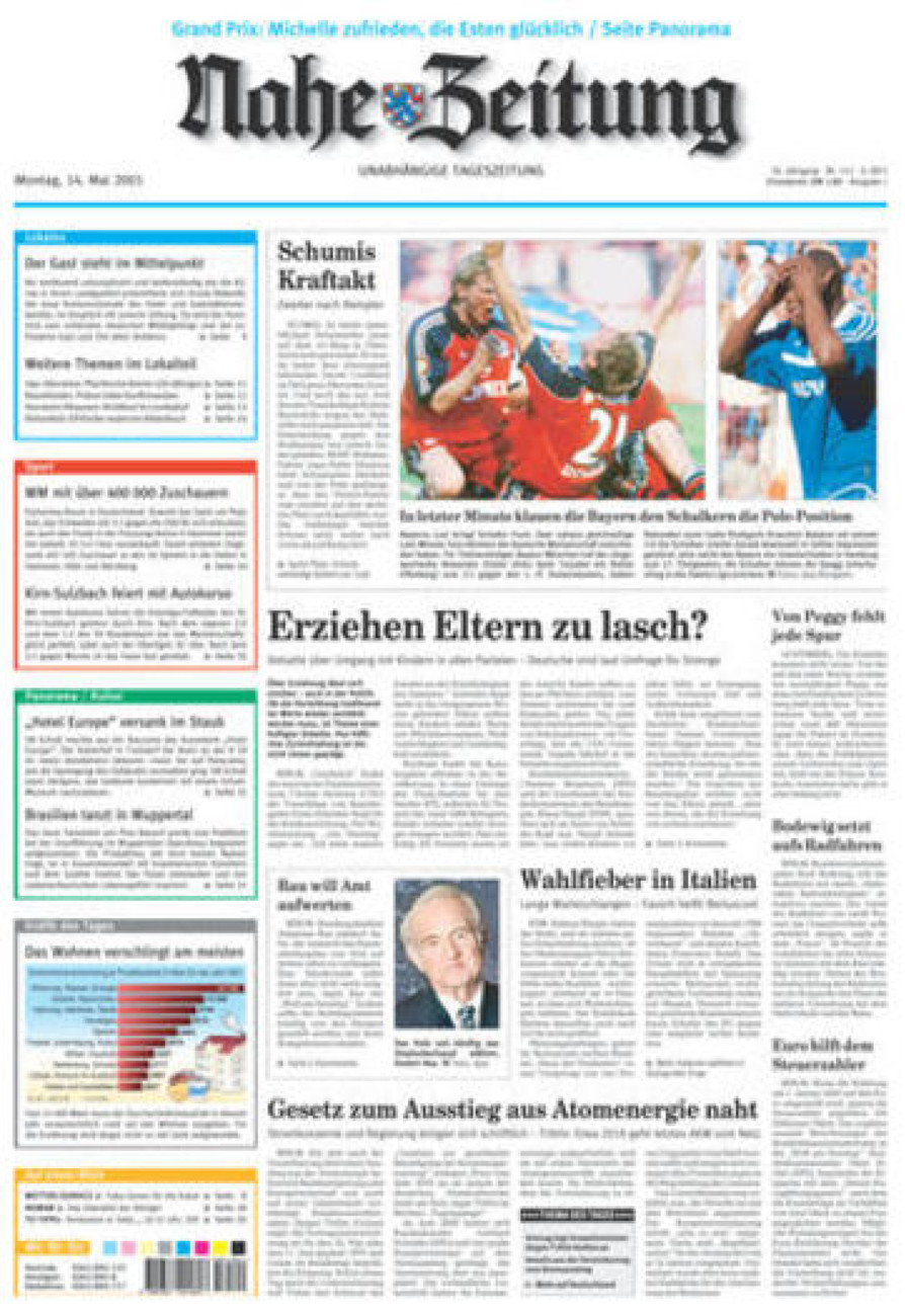 Nahe-Zeitung vom Montag, 14.05.2001