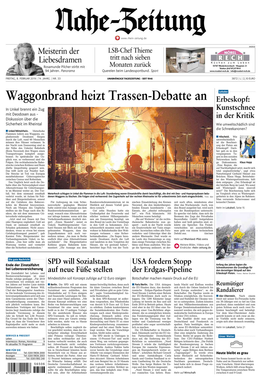 Nahe-Zeitung vom Freitag, 08.02.2019