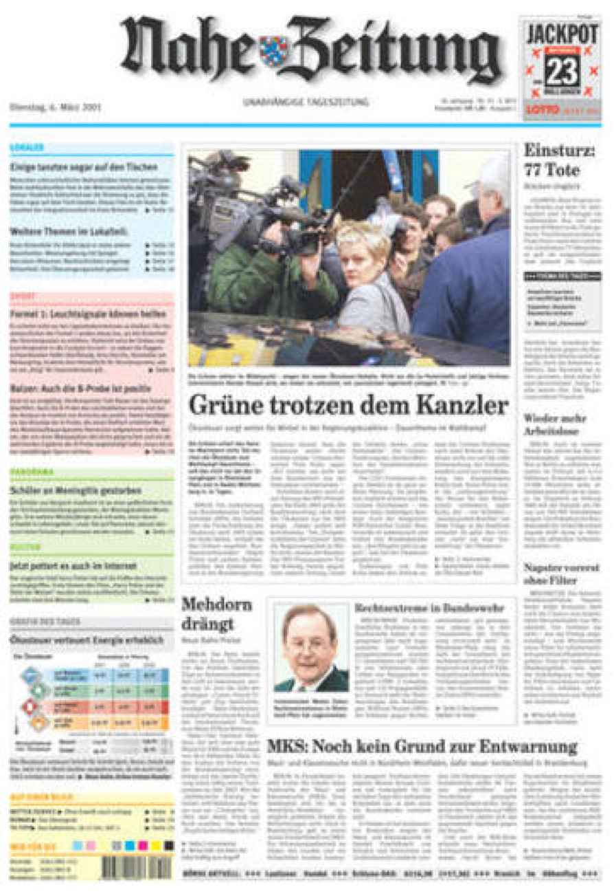 Nahe-Zeitung vom Dienstag, 06.03.2001
