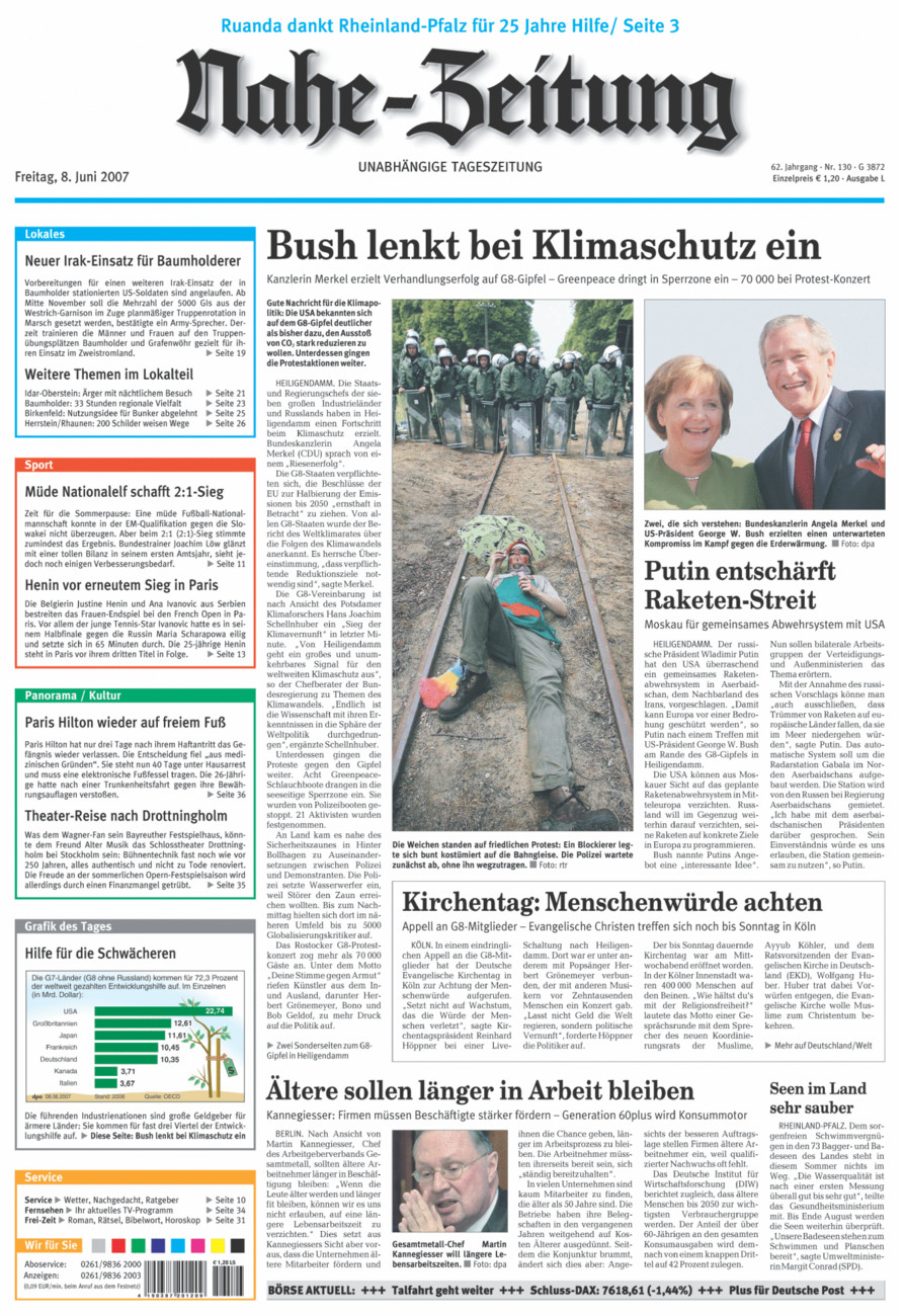 Nahe-Zeitung vom Freitag, 08.06.2007