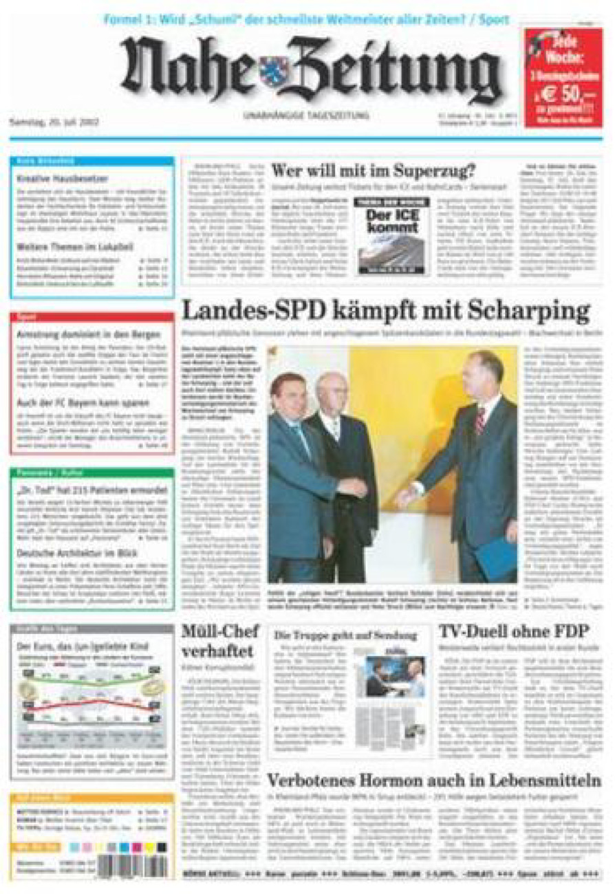 Nahe-Zeitung vom Samstag, 20.07.2002
