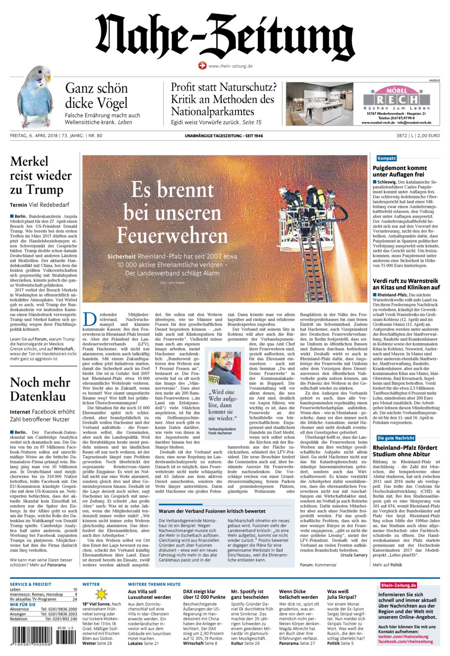 Nahe-Zeitung vom Freitag, 06.04.2018