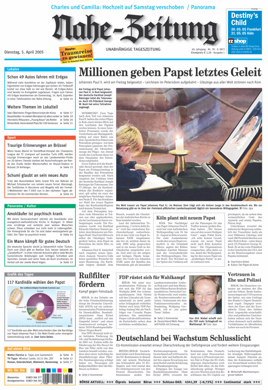 Nahe-Zeitung vom Dienstag, 05.04.2005