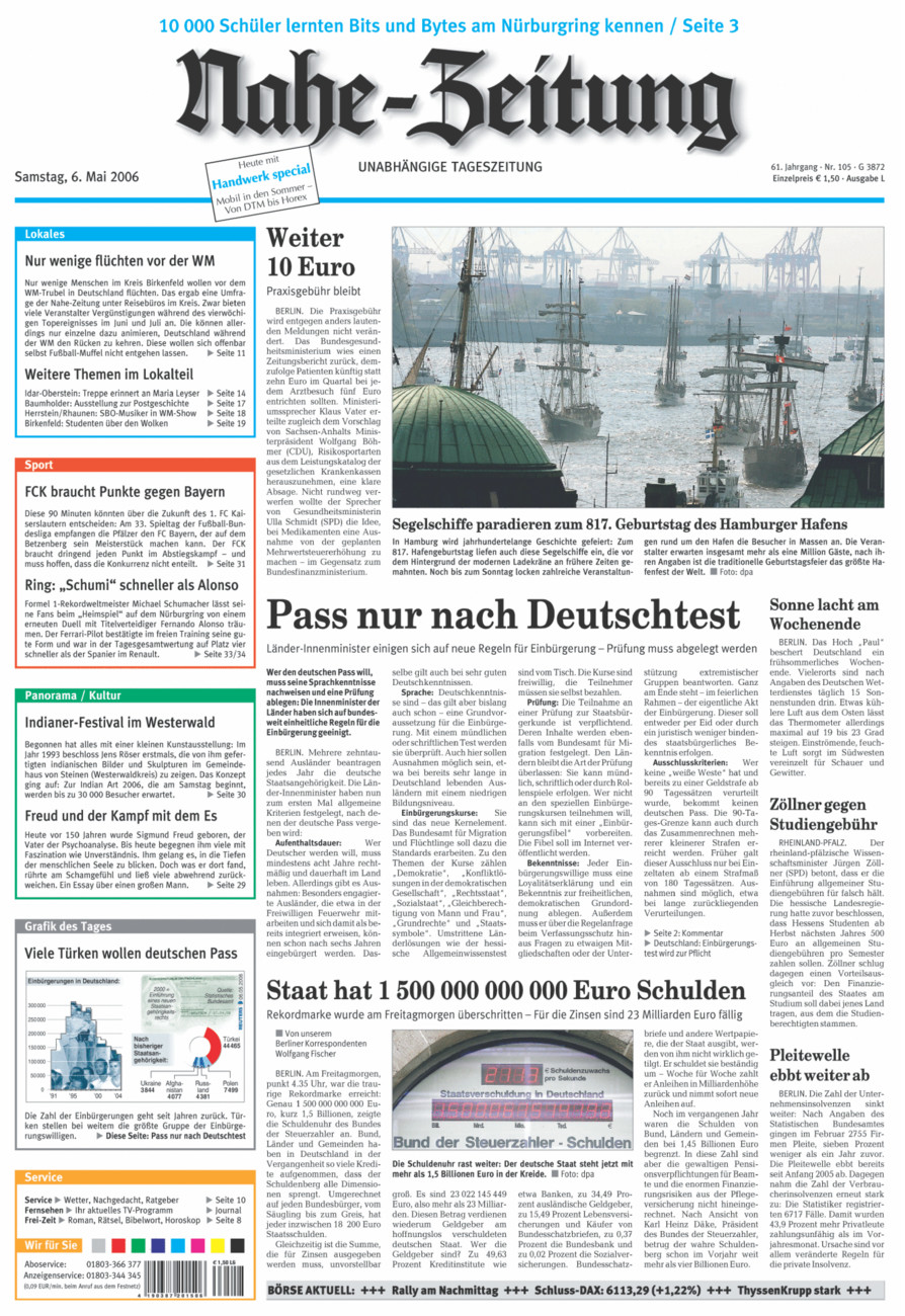 Nahe-Zeitung vom Samstag, 06.05.2006