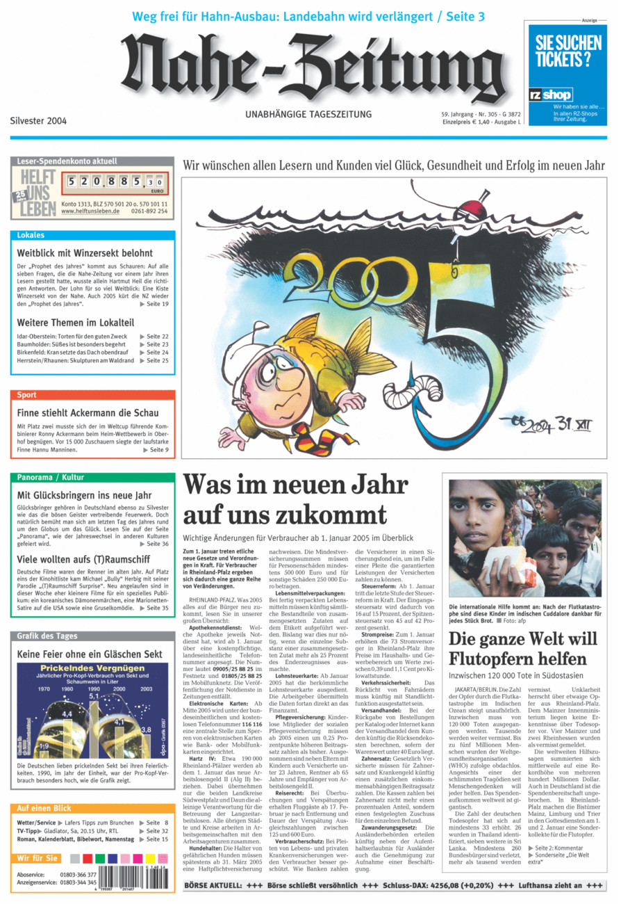 Nahe-Zeitung vom Freitag, 31.12.2004