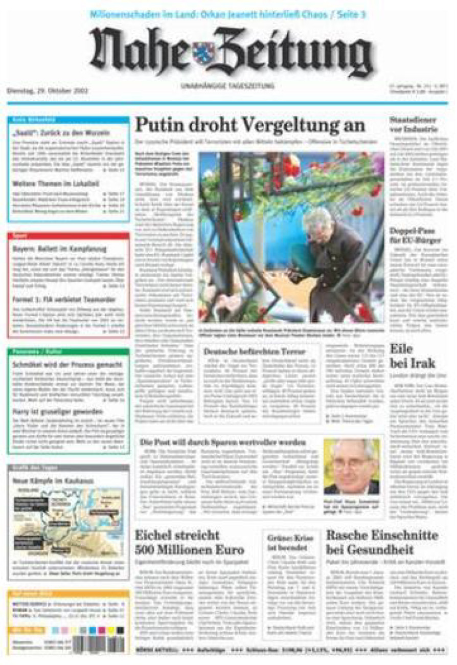 Nahe-Zeitung vom Dienstag, 29.10.2002