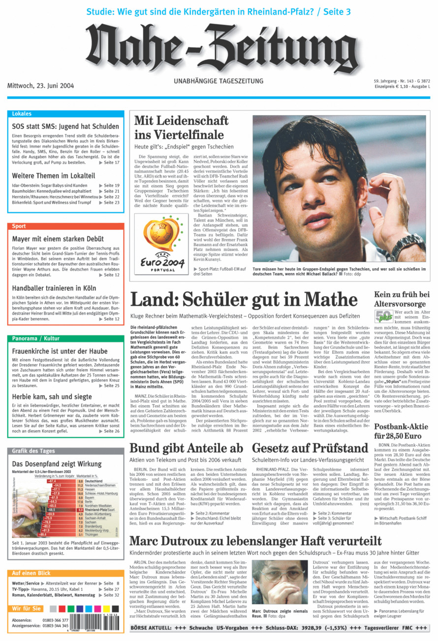 Nahe-Zeitung vom Mittwoch, 23.06.2004