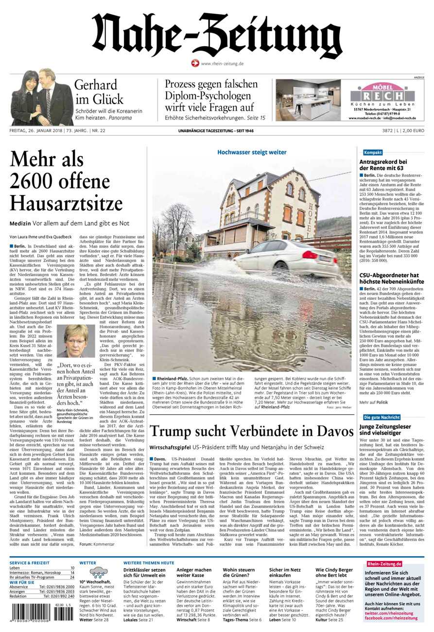 Nahe-Zeitung vom Freitag, 26.01.2018