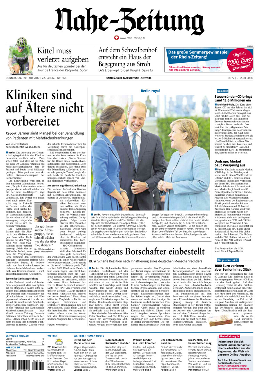 Nahe-Zeitung vom Donnerstag, 20.07.2017