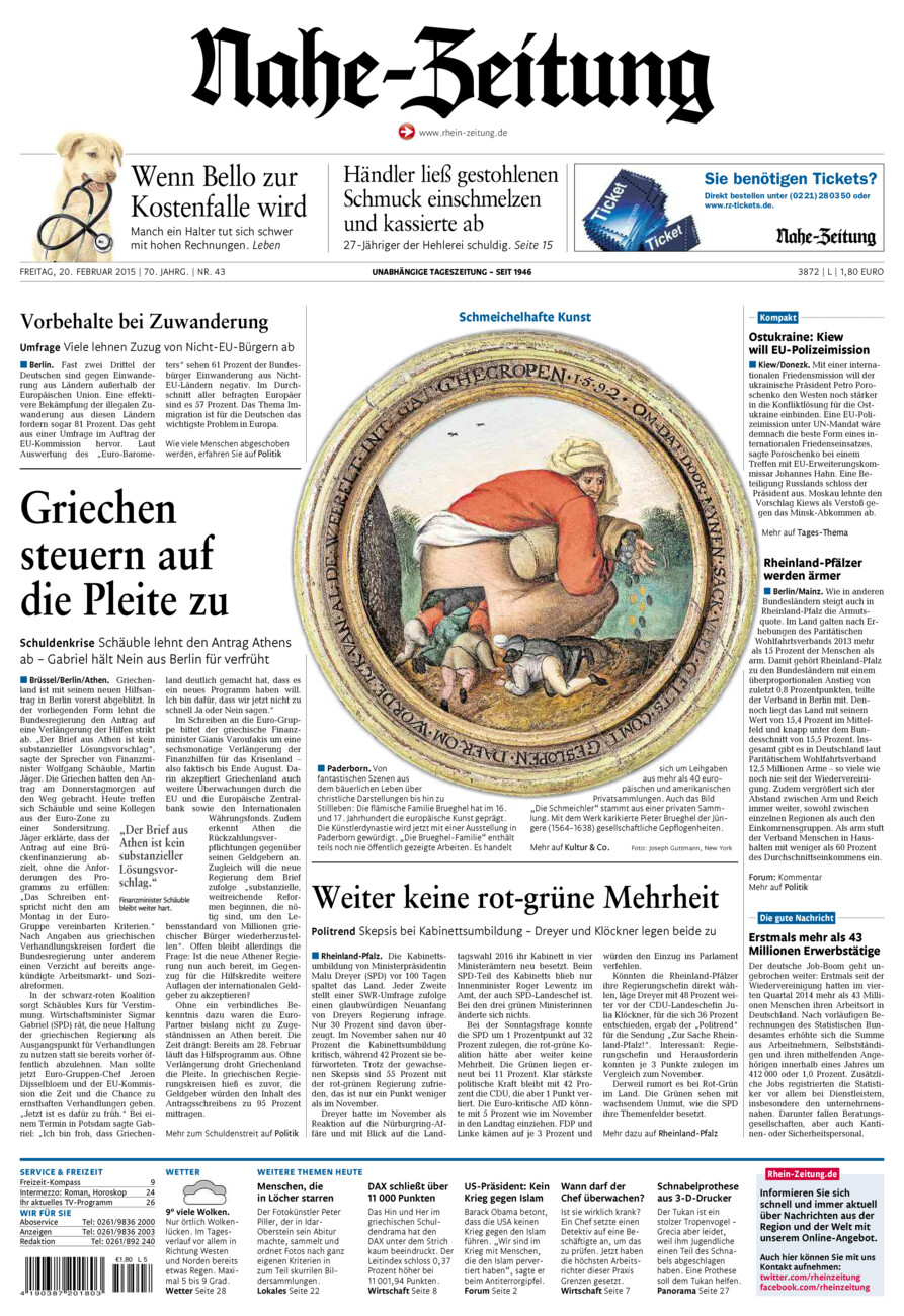 Nahe-Zeitung vom Freitag, 20.02.2015