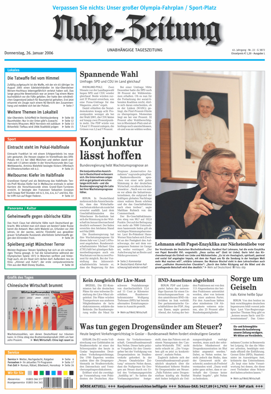 Nahe-Zeitung vom Donnerstag, 26.01.2006